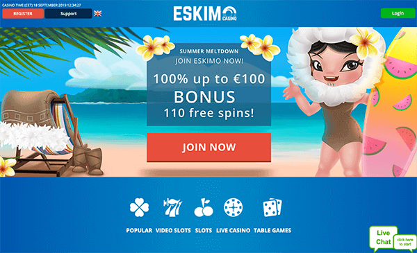 официальный сайт ESKIMO Casino 2022